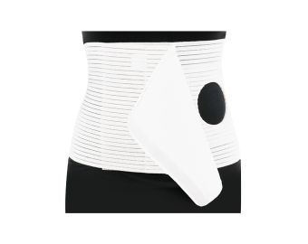 QMED Pas brzuszny stomijny z otworem  biały