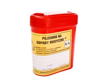 Pojemnik na odpady medyczne 0,7L (do torby)