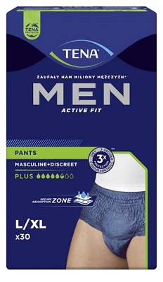 Majtki chonne  Tena MEN Pants BLUE Plus